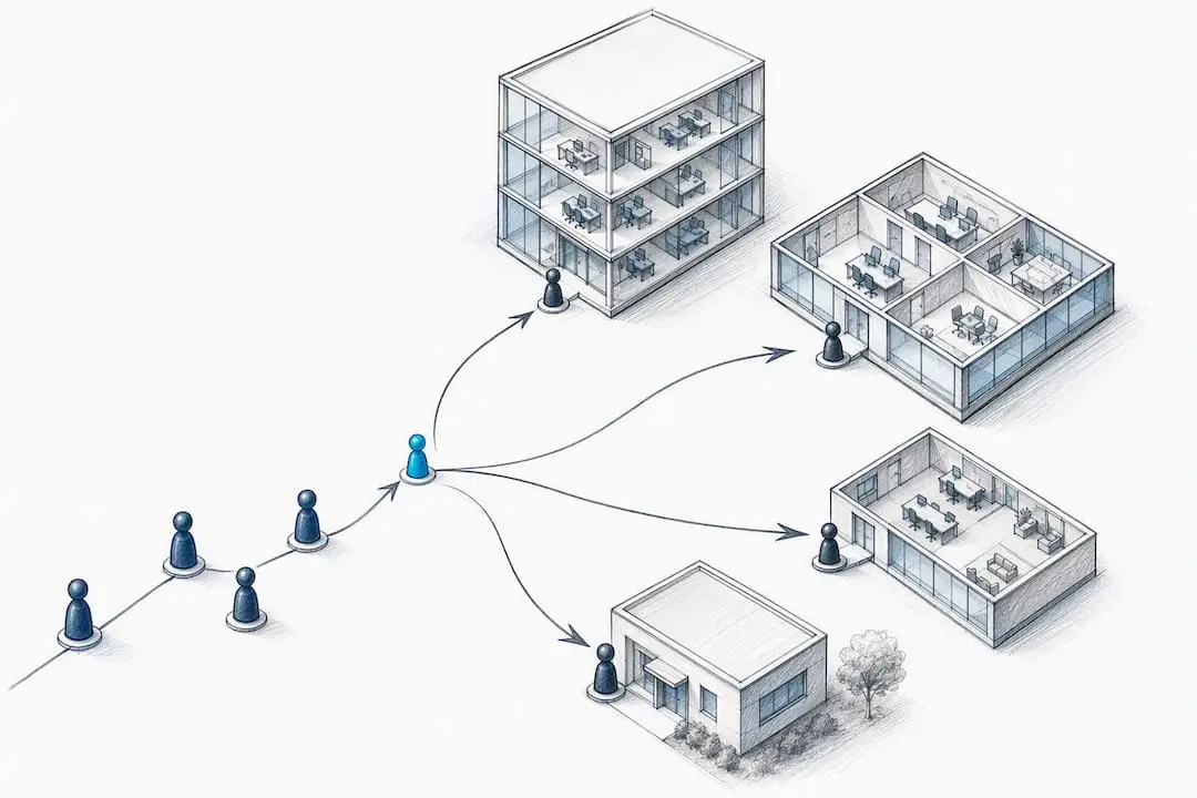 Geometric emergency-location assignment process