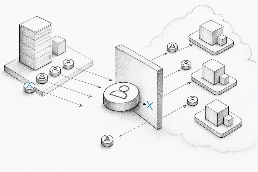 Service account access mapping illustration