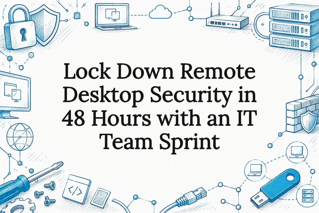 Remote desktop security title card illustration