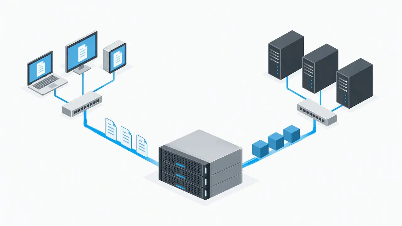 NAS and SAN paths meeting at one appliance