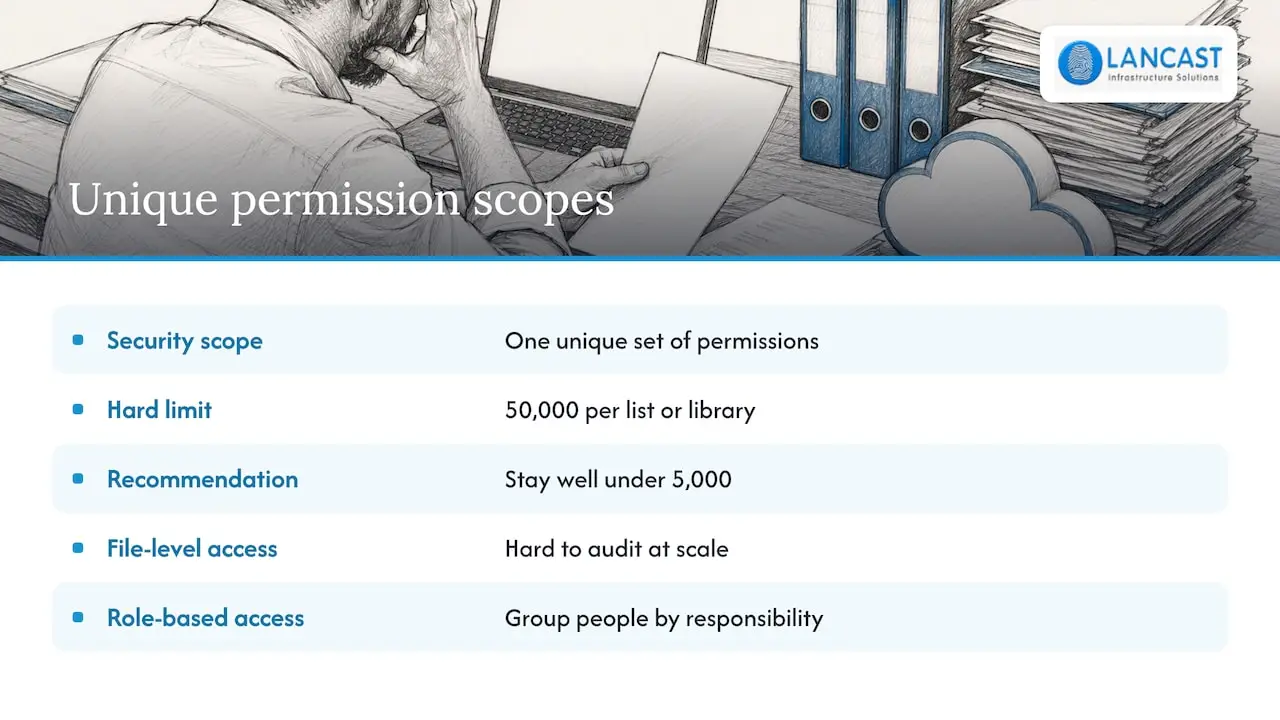 Why unique permissions cause trouble — overview diagram