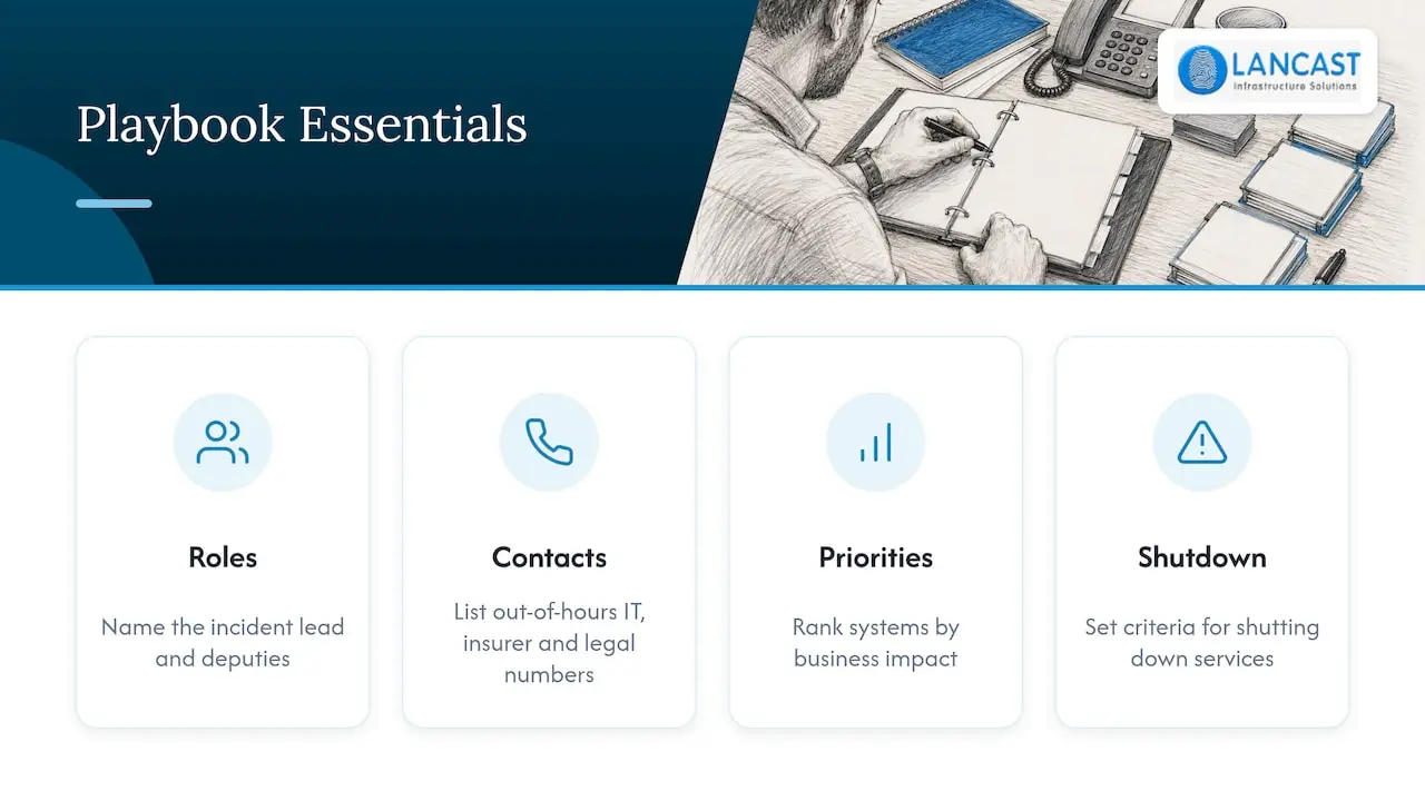 Key components of a ransomware recovery playbook