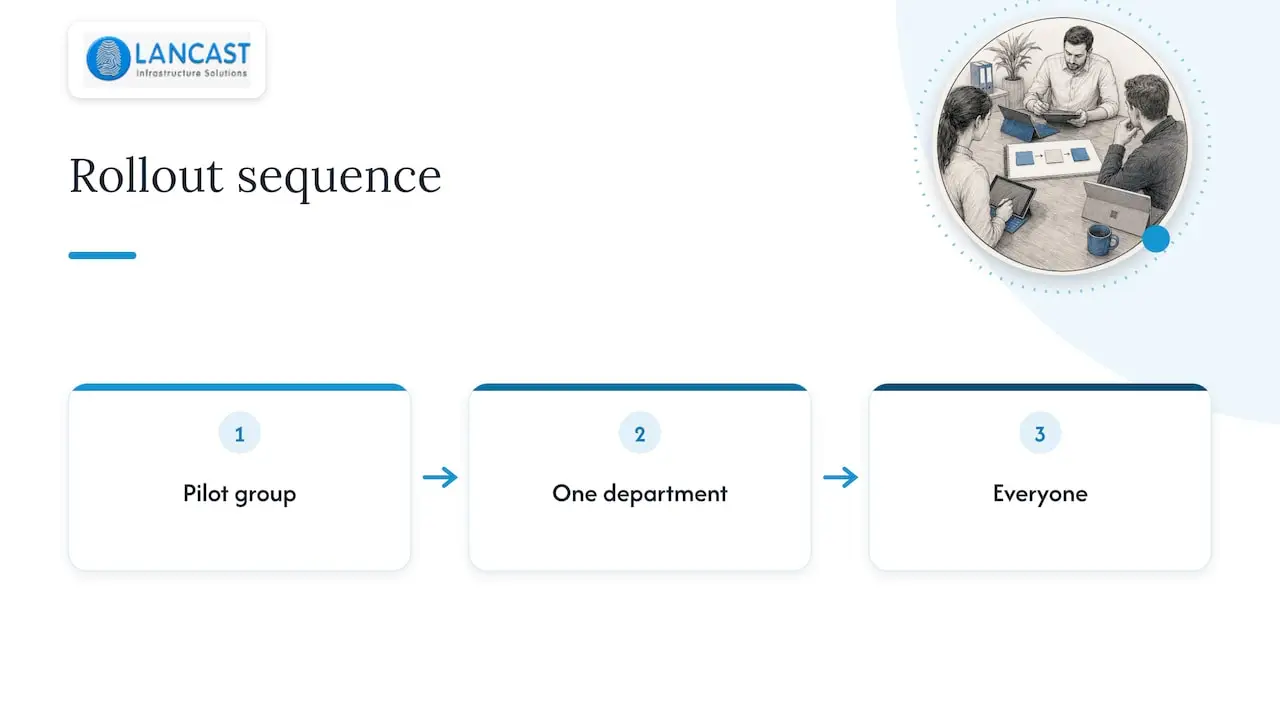 Three stages of a device rollout