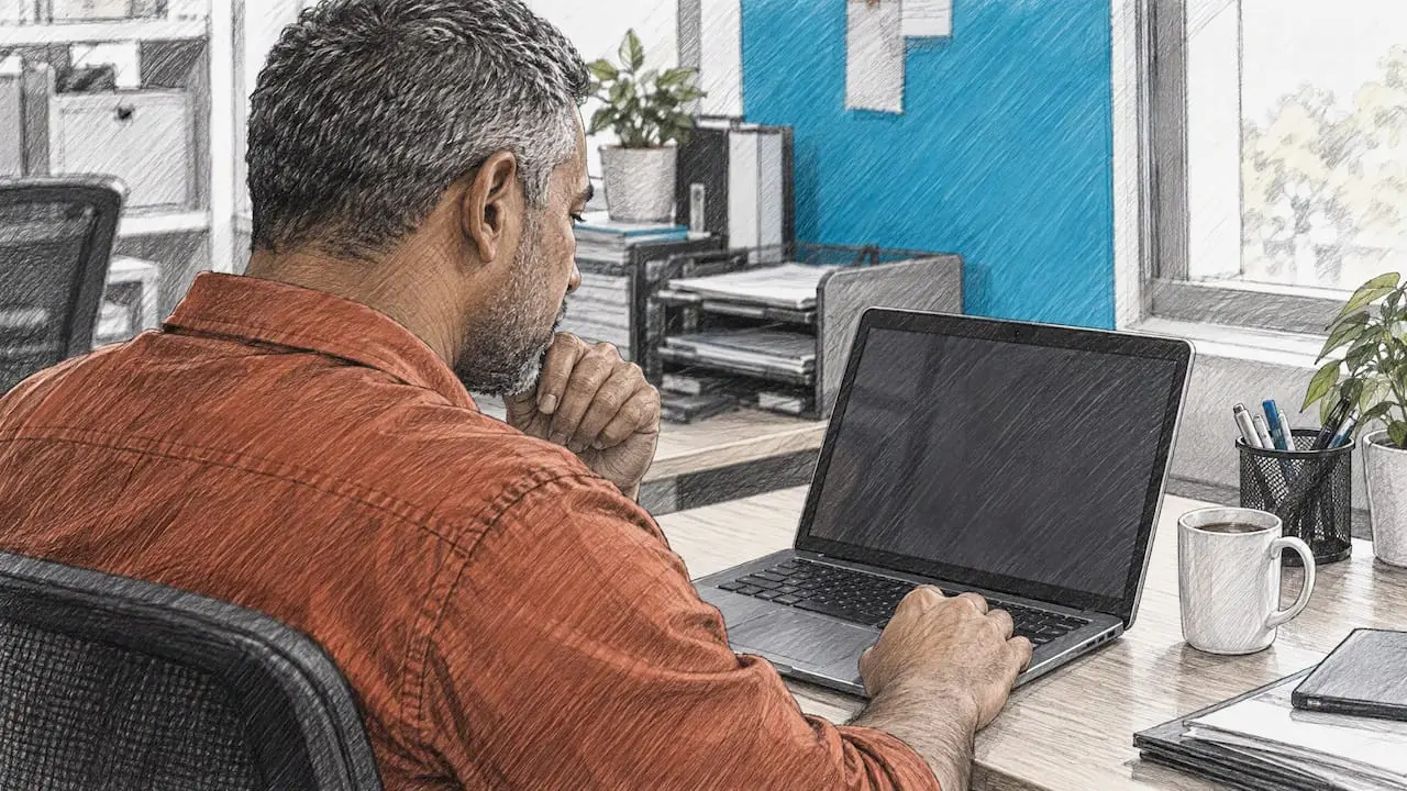 Administrator checking business email account settings