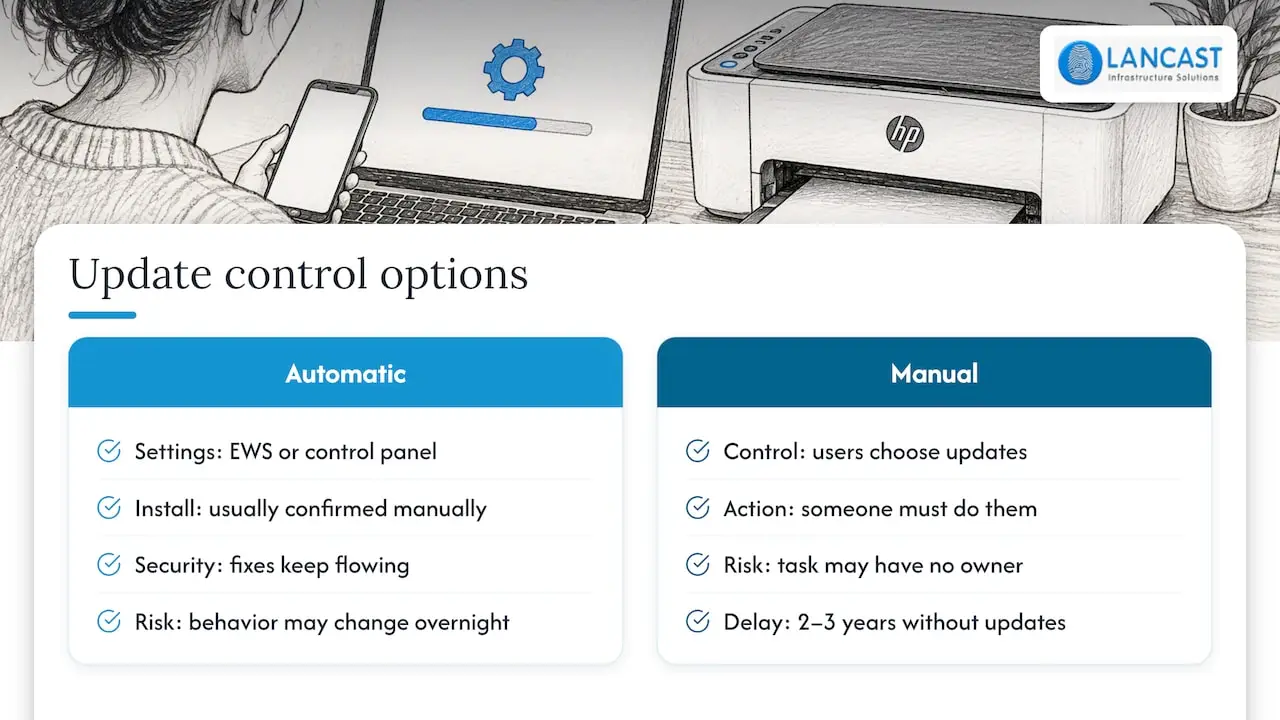 Automatic updates: what happens and who decides — overview diagram