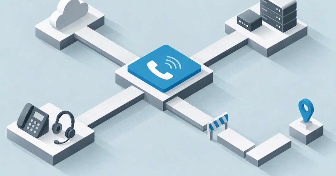 Isometric illustration of phone rollout obstacles