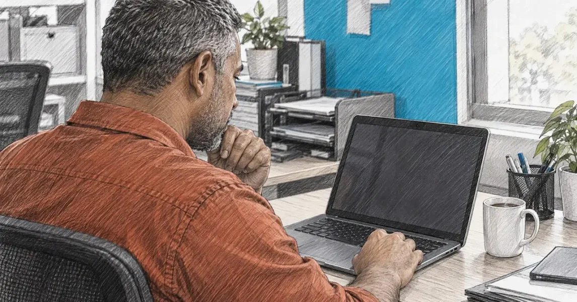 Administrator checking business email account settings